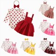 thumbnail image 1 of CAUYDY Newborn Coming Home Outfit Girl 0 3 6 9 12 18 Months Baby Long Sleeved Romper 3PCS Infant Fall Winter Clothes Set Cute Ropa Bebe Red Sizes 3-6 Months, 1 of 9