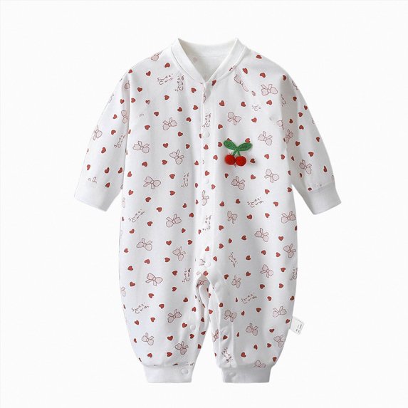 CAUYDY Newborn Girl Bodysuit 0 3 6 9 Months 1T 2T Baby Romper for Boy Infant Long Sleeved Sleepers Preemie Fall Winter Pajamas Sizes 3-6 Months,Light Pink
