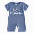 thumbnail image 1 of CAUYDY Newborn Girl Clothing Baby Short Sleeve Loungewear for Boy Infant Comfy Bodysuit Spring Summer Preemie Romper 3 6 9 Months 1T 2T Sizes Newborn,Blue, 1 of 5