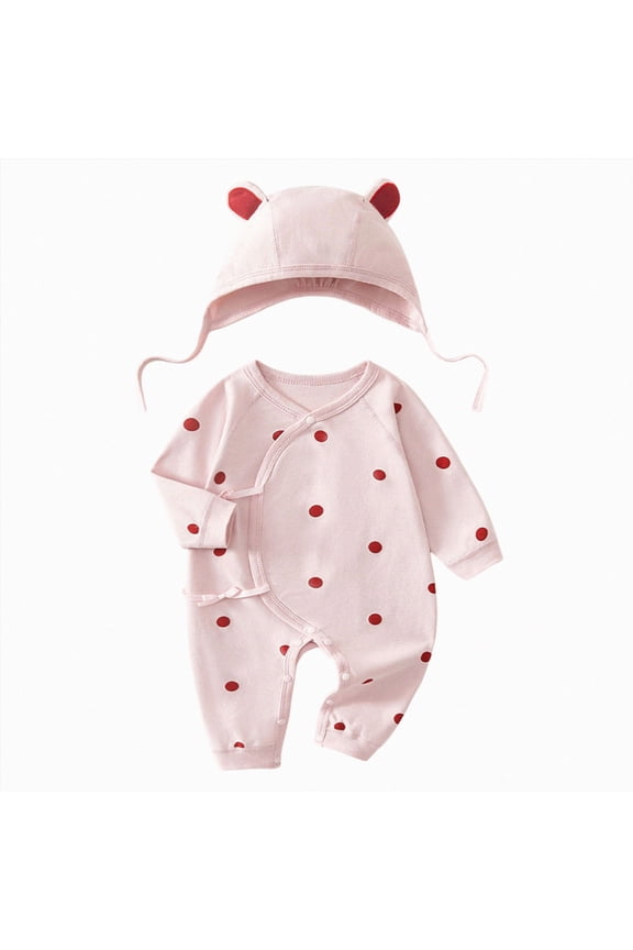 Newborn Girl One-Pieces 6 9 12 18 Months Baby Sleepwear for Boy Infant Long Sleeve Pjs Preemie Fall Winter Clothing Sizes 1-4 Months,Pink