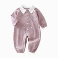 thumbnail image 1 of CAUYDY Newborn Girl Romper Baby Long Sleeve Sleepers for Boy Infant Soft Pajamas Fall Winter Preemie Clothes 6 9 12 18 Months Sizes 6-9 Months,Pink, 1 of 4