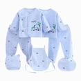 thumbnail image 1 of CAUYDY Newborn Girls Outfits Infant Boys Pajamas Preemie Layette 2 Long Sleeve Top & 2 Pants & Warm Hat & Bib & Bellyband 7PCS Cute Set Fall Winter Sizes 0-3 Months,Blue, 1 of 8