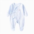 thumbnail image 1 of CAUYDY Newborn Girls Romper Baby Clothing Preemie Long Sleeved Bodysuit 0 3 6 9 12 18 24 Months Fall Winter Infant Girl Pajamas Toddler Sleepers Sizes 3-6 Months,Blue, 1 of 4