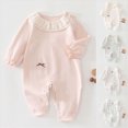 thumbnail image 1 of CAUYDY Newborn Going Home Outfit Toddler Sleepers for Baby Girl Long Sleeve Romper 6 9 12 18 Months Preemie Infant Girls Clothing Fall Winter Sizes 3-6 Months,Khaki, 1 of 7