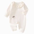 thumbnail image 1 of CAUYDY Newborn Going Home Outfit Toddler Sleepers for Baby Girl Long Sleeve Romper 6 9 12 18 Months Preemie Infant Girls Clothing Fall Winter Sizes 6-9 Months,Beige, 1 of 7