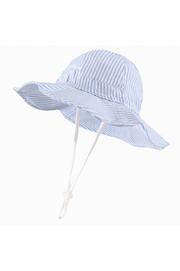 Outdoor Kids Sun Hat UPF 50+ Quick Dry Foldable Bucket Hat Lightweight Adjustable Fishing Safari Hat for Girls and Boys(L101-Light Blue,4-8 Y)