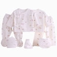 thumbnail image 1 of CAUYDY Preemie Baby Clothes Newborn Boys Girls Outfit Long Sleeve Pajamas Pants Hat Bib Bellyband Cotton 7PCS Layette Set for Infant Fall Winter 0 3 6 Months (Sizes 0-3 Months,Light Pink), 1 of 6