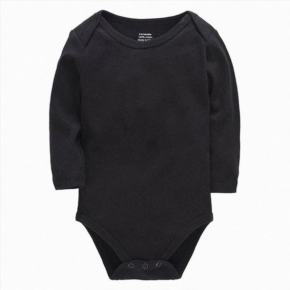 CAUYDY Preemie Bodysuit for Girls Newborn Fall Winter Romper 0 3 6 9 Months 1T 2T Baby Long Sleeve Sleepers for Boys Infant Soft Pajamas Sizes 0-3 Months,Black