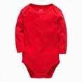 thumbnail image 1 of CAUYDY Preemie Bodysuit for Girls Newborn Fall Winter Romper 0 3 6 9 Months 1T 2T Baby Long Sleeve Sleepers for Boys Infant Soft Pajamas Sizes 18-24 Months,Red, 1 of 7
