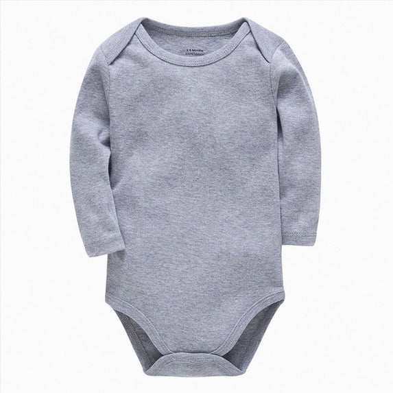 CAUYDY Preemie Bodysuit for Girls Newborn Fall Winter Romper 0 3 6 9 Months 1T 2T Baby Long Sleeve Sleepers for Boys Infant Soft Pajamas Sizes 9-12 Months,Grey