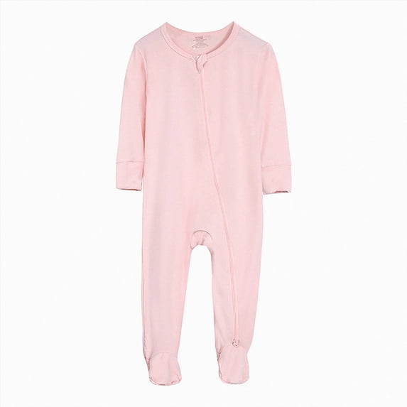 CAUYDY Preemie Boys Clothes Baby Sleepers 0-3M 6-9M 12-18M Newborn Long Sleeve Bodysuit Fall Winter Infant Boy Pajamas Toddler Jumpsuit Pink for Sizes 0-3 Months