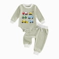 thumbnail image 1 of CAUYDY Preemie Boys Going Home Outfit Baby Boy Long Sleeve Bodysuit Set Newborn Fall Winter Clothes Infant Romper 0 3 6 9 Months 1T 2T Sizes 12-18 Months,Green, 1 of 8