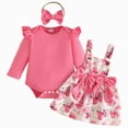 thumbnail image 1 of CAUYDY Preemie Girl Clothes Set Infant Girls Long Sleeved Romper Newborn Fall Winter Bodysuit Baby Picture Outfit 3 6 9 Months 1T 2T Sizes 12-18 Months,Pink, 1 of 9