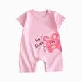 thumbnail image 1 of CAUYDY Preemie Girls Jumpsuit Spring Summer Newborn One-Pieces for Boys Baby Short Sleeve Sleepwear Unisex Infant Pjs 3 6 9 Months 1T 2T Sizes 3-6 Months,Pink, 1 of 5
