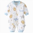 thumbnail image 1 of CAUYDY Preemie Girls Sleepers Fall Winter Newborn Pajamas for Boys Baby Long Sleeve Clothes Unisex Infant Jumpsuit 0-3M 6-9M 12-18M Sizes 3-6 Months,Light Blue, 1 of 6