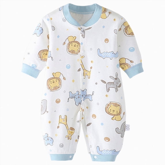 CAUYDY Preemie Girls Sleepers Fall Winter Newborn Pajamas for Boys Baby Long Sleeve Clothes Unisex Infant Jumpsuit 0-3M 6-9M 12-18M Sizes 3-6 Months,Light Blue