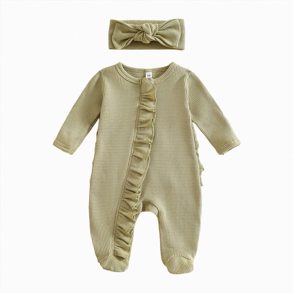 CAUYDY Preemie Girls Sleepwear Fall Winter Newborn Pjs for Boys Baby Long Sleeve Clothing Unisex Infant Loungewear 6 9 12 18 Months Sizes 3-6 Months,Light Green