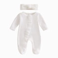 thumbnail image 1 of CAUYDY Preemie Girls Sleepwear Fall Winter Newborn Pjs for Boys Baby Long Sleeve Clothing Unisex Infant Loungewear 6 9 12 18 Months Sizes 6-12 Months,White, 1 of 5