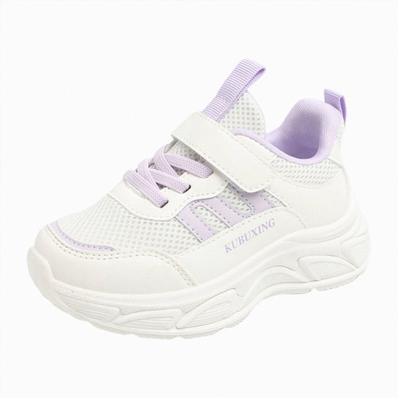 CAUYDY School Girls Lightweight Shoes Kids Breathable Adorable Running Sneakers Gifts for Children Purple Sizes 2