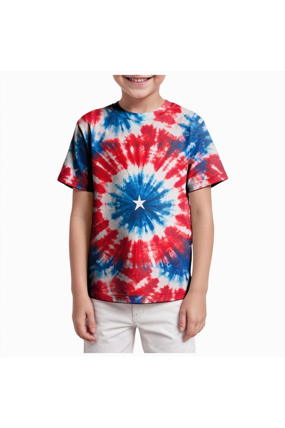 Short Sleeve Crewneck T-Shirts Top Tee Summer Casual Toddler Boys' Value Pack Cotton T-Shirt(L101-Red,10-11 Y)