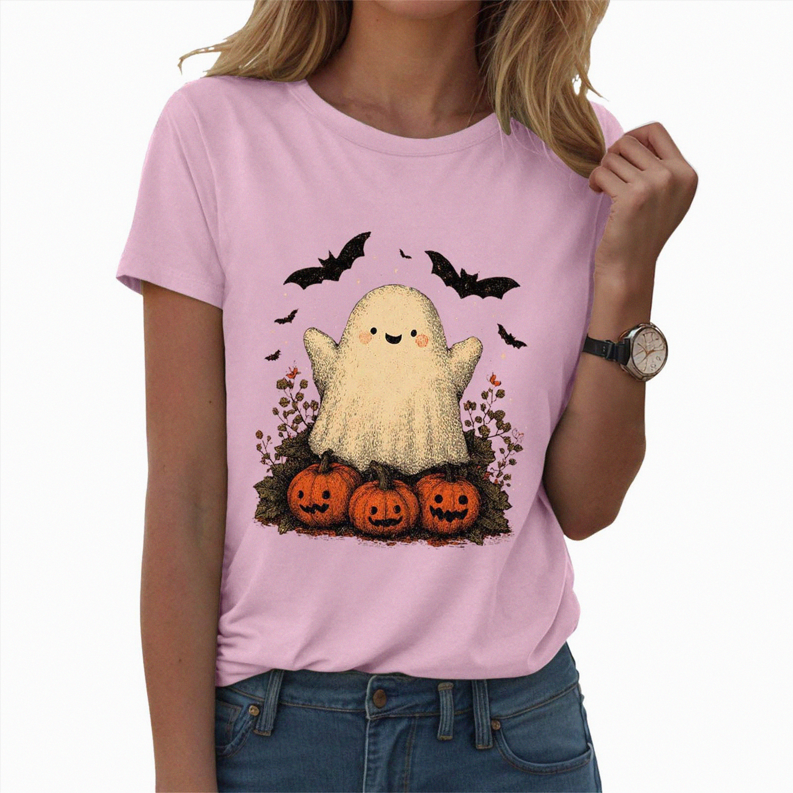 Celebrate Halloween T-Shirt Youth XXL Pumpkin Spooky Short Sleeve Orange NWT