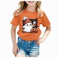 thumbnail image 1 of CAUYDY Spooky Season Shirts for Toddler Baby Boys Girls Halloween T-Shirt Ghost Graphic Tees Short Sleeve Tops(A01-Orange,8-9 Y), 1 of 5