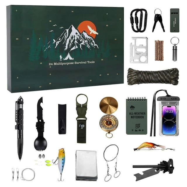 CAUYDY Survival Kit Advent Calendar 2024 for Adults, 24 Day Christmas