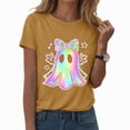 thumbnail image 1 of CAUYDY Teacher Halloween Shirts for Women: Halloween Trick or Teach Tshirt Cute Ghost Teacher Short Sleeve Tee Tops(Z01-Yellow,M), 1 of 5