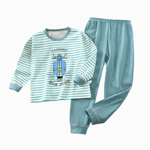 CAUYDY Teen Boy Sleepers 10Y 11Y 12Y 13Y 14Y Child Pajamas Long Sleeve Tee Shirt and Pants Soft Set Tween Boys Fall Winter Clothes Outfits Sizes 11-12 Years,Mint Green