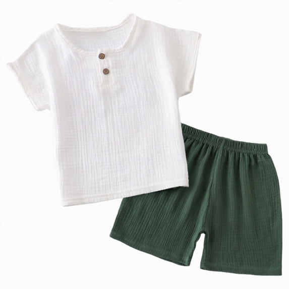 CAUYDY Toddler 2 Piece Outfits Kids Outfits for Girl Summer Spring Clothes for Children Sport T Shirts and Shorts Baby Clothes Sets For Kid 2t 3t 4t 5t 6t (Sizes 6-12 Months,H03-Dark Green)