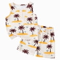 thumbnail image 1 of CAUYDY Toddler Baby 2-6T Newborn Boy Summer Sleepwear Set Outfit Pajamas for Little Boys 2PCS Elastic Shorts & Adorable Sleeveless Shirt 3-18M Kids Loungewear (Sizes 2-3 Years,W6-Beige), 1 of 9