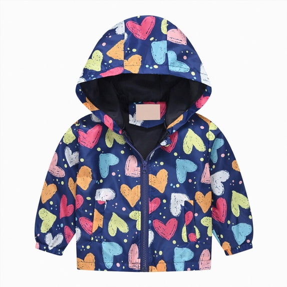 CAUYDY Toddler Baby Boys Girls Hooded Jacket Windbreaker Lightweight Dinosaur Print Coat Autumn Long Sleeve Windproof Outwear(L101-Blue,3-4 Y)
