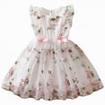 thumbnail image 1 of CAUYDY Toddler Baby Girl Dress Ruffle Sleeveless Kids Girl Tulle Dresses Children Girls Graduation Dresses 3T 4T 5T 6T 7T Girls Summer Princess Dress (Sizes 4-5 Years,D1-White), 1 of 8