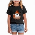 thumbnail image 1 of CAUYDY Toddler Baby Girl Halloween Shirt Cute Ghost Pumpki T-Shirt Kids Spooky Season Short Sleeve Tee Fall Tops(Black,3-4 Y), 1 of 5