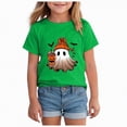 thumbnail image 1 of CAUYDY Toddler Baby Girl Halloween Shirt Cute Ghost Pumpki T-Shirt Kids Spooky Season Short Sleeve Tee Fall Tops(Green,5-6 Y), 1 of 5