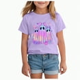thumbnail image 1 of CAUYDY Toddler Baby Girl Halloween Shirt Cute Ghost Pumpkin T-Shirt for Kids Short Sleeve Tee Fall Tops(Purple,12-13 Y), 1 of 5