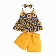 thumbnail image 1 of CAUYDY Toddler Baby Girl Summer Clothes Set Kid Outfits Short Sleeves T-Shirt Tops + Shorts Cute Outfits Set For Kids 18-24 Months 2t 3t 4t 5t 6t 7t (Sizes 12-18 Months,H03-Blue), 1 of 4