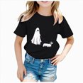 thumbnail image 1 of CAUYDY Toddler Baby Girls Halloween T-Shirt Ghost Pumpkin Graphic Shirt Kids Cute Funny Spooky Season Short Sleeve Tees Top(A02-Black,3-4 Y), 1 of 4