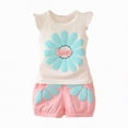 thumbnail image 1 of CAUYDY Toddler Baby Girls Outfit Sets Kid Summer Clothes Tank Top Elastic Waist Shorts 2 Piece Short Set Summer Pjs For 3t 4t 5t 6t 7t Children (Sizes 2-3 Years,H03-Pink), 1 of 5