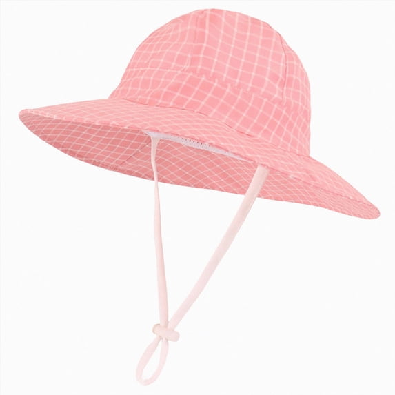 CAUYDY Toddler Baby Sun Hat 2T 3T 4T Little Kids Summer UPF 50+ for 3M 6M 9M 12M 18M Infant Boys Newborn Girls Adjustable Beach Hats with Bucket Wide Brim (Sizes 48,Pink)