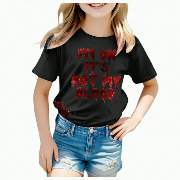 CAUYDY Toddler Boy Girls Halloween Shirt Pumpkin Ghost Tops Kids Outfits Short Sleeve Tshirt(A01-Black,4-5 Y)