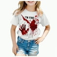thumbnail image 1 of CAUYDY Toddler Boy Girls Halloween Shirt Pumpkin Ghost Tops Kids Outfits Short Sleeve Tshirt(A01-Brick Red,10-11 Y), 1 of 5