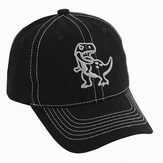 CAUYDY Toddler Boys Baseball Cap Baby Cap Sun Hat Print Dinosaur Pattern and Solid Color Hat for Kids Boy Girl (Sizes 3-8 Years,F02-Black)