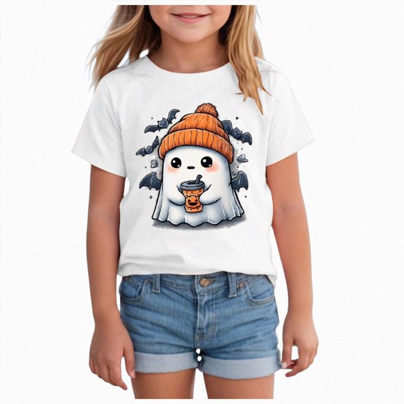 CAUYDY Toddler Boys Girls Halloween T-Shirt Fun Graphic Shirts Kid Graphic Tees Spooky Season Outfits Fall TopsGreen,9-10 Y