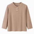 thumbnail image 1 of CAUYDY Toddler Boys Long-Sleeve Henley T-Shirts Casual Solid Cotton Graphic Shirt For Kids 18 Months 7 Years(L101-Coffee,2-3 Y), 1 of 9