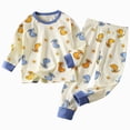 thumbnail image 1 of CAUYDY Toddler Boys Pajamas Baby Clothes Newborn Sleepers Fall Winter Long Sleeved T-Shirt and Pants 2PCS Set Infant Outfits for Boy 12M 18M 24M Sizes 18-24 Months,Blue, 1 of 5