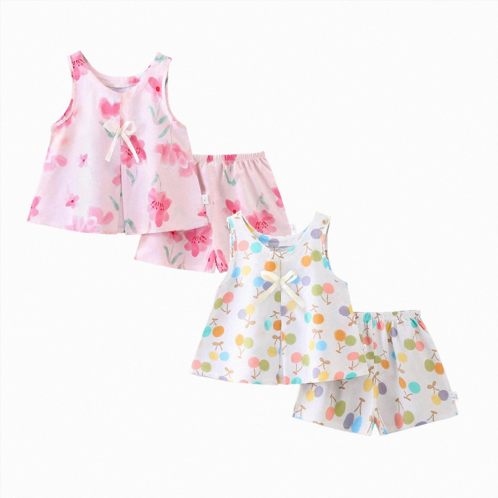 CAUYDY Toddler Girl Clothes, 2Pcs Baby Girl Summer Outfits Sleeveless ...