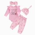 thumbnail image 1 of CAUYDY Toddler Girl Outfit Set Infant Girls Long Sleeve Clothes Baby Fall Winter Bodysuit Preemie Romper 0 3 6 9 Months 1T 2T Sizes 3-6 Months,Pink, 1 of 7