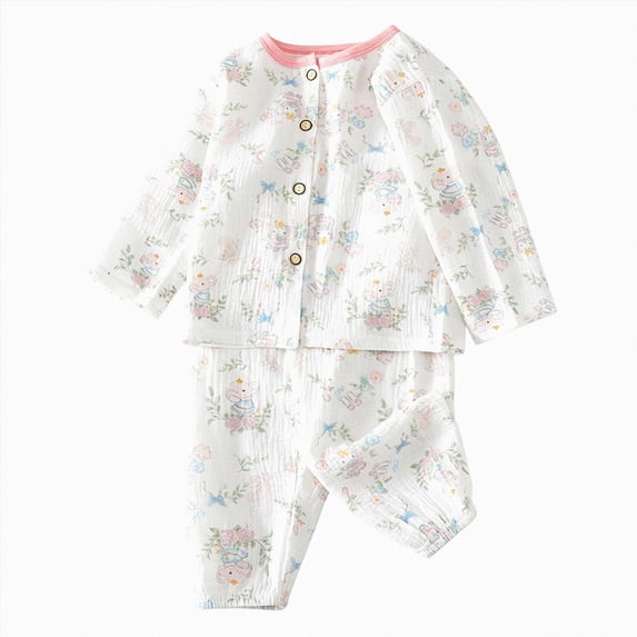 CAUYDY Toddler Girl Pjs Newborn Sleepwear Cute Long Sleeved Top and Pants 2Pcs Set Infant Outfits Baby Clothes for Girls Fall Winter 12M 18M 24M 1T 2T Sizes 12-18 Months,Pink