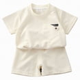 thumbnail image 1 of CAUYDY Toddler Girls Baby Boys Summer Clothes Short Sleeves T-Shirt Tops + Shorts Cute Outfits Set For Little/Big Kids 2t 3t 4t 5t 6t 7t 8t 9t 10t 11t (Sizes 18-24 Months,H03-White), 1 of 6